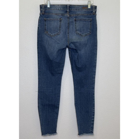 Kut from the Kloth Ankle Skinny Jeans Womens 10 Medium Wash Frayed Hem Stretch - Picture 5 of 8